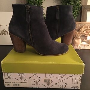 BP Navy Suede Booties